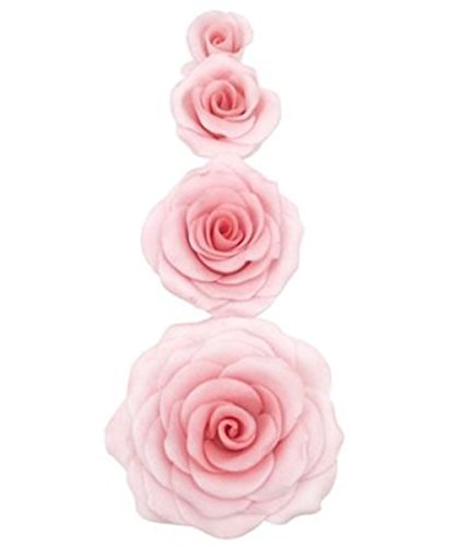 ilauke Rosenausstecher DIY Modellierwerkzeug Deko Utensilien für Rüschen Fondant Marzipan Blütenpaste Kunchen die einfachsten Rosen Ausstecher der Welt – the Easiest Rose Cutter Ever Blüten (Groß) - 5