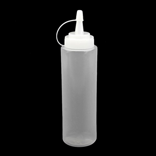Gazechimp 230ml Kunststoff Leer Sauce Flaschen Quetschflasche Spender für Saucen Ketchup Weiß - 4