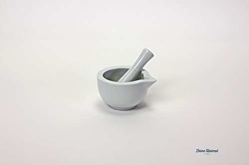 FeineHeimat Mörser aus Porzellan weiß mit Stößel 250 ml