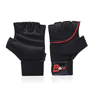 FitBox Sports Gym Gloves, Foam Padded with Wrist Support, Gym Gloves/Cycling Gloves/Riding Gloves/Stretchable Gloves, Unisex