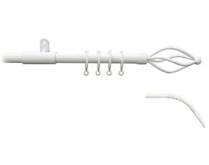 Speedy County Metal 19mm Crown 3 Sided Bay Curtain Pole Set Cream