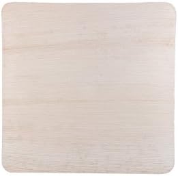 Once Tableware - Quadro Regular (Size : 9 x 9 x 0.85 Inches)-Set Of 25 Ecofriendly Disposable Palm Leaf Dinner Plate