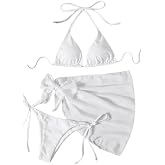 Angelsin Pareo Tied 3-Piece Bikini Set Set (Removable Coated)
