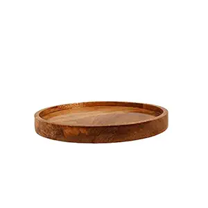 Lasaki Plate Tray Wooden Beach Circular 8 inch wp8 Ceramic Pots for Indoor Plants,Planters,Flower pots,gamla for Indoor,Outdoor,Succulent Pot