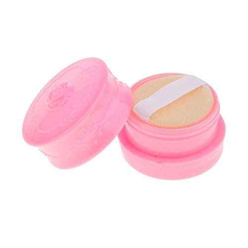 Plastic Empty Sifter Cosmetic Loose Powder Container Jar Make-up Foundation Blusher Powder Puff Box Case 5.5 * 3.5cm - Pink, 5.5 * 3.5cm