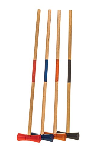 FiNeWaY 4 PLAYER COMPLETE CROQUET GAME SET WOODEN OUTDOOR GARDEN MALLET BALL HOOKS PEGS