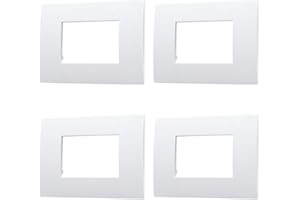 ZOREI 4 Pezzi Placca Compatibile Con Vimar Arke, Placche In Plastica (3 Posti/Moduli,Bianco)