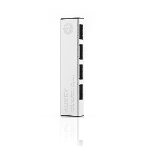 Aukey Hub USB 4 Ports Steckdosenleiste USB Hub Ultra Mini Kompatibel mit Windows XP/Vista/7/8/10, Mac OS, Linux, silber (4 Ports) - 2