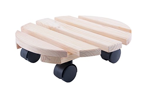 HRB Rolluntersetzer Pflanzenroller versch. Tragkräfte 30-200 Kg (Holz rund, Ø30 cm, 50 Kg) - 2
