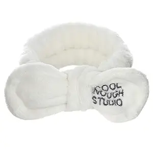 RKPM Girls Hair Band Wash Face Bath Spa Makeup Wrap Rabbit Ears Headband Soft Elastic (White)