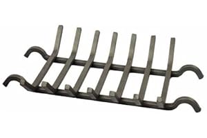 QEM Grille porte buche à crochet 7 barreaux en aciers à poser sur chenets pour cheminée foyer ouverts 53cmx39cmx8.5cm