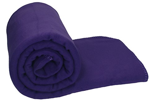 Betz Luxus MAXI Fleecedecke Kuscheldecke Farbe Lila Größe 140x190 cm Qualität 220 g/m²