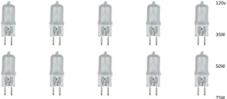 JCD Type G5.3 Bi Pin Base T3 T4 Capsule Halogen Light Bulb 240V Replacement for G5.3 2Pin Fittings of Household, Fixture, Ceiling, Bathroom, Kitchen & Office Lightings, Frosted Lense, 75W (Pack of 10)