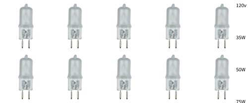 JCD Type G5.3 Bi Pin Base T3 T4 Capsule Halogen Light Bulb 240V Replacement for G5.3 2Pin Fittings of Household, Fixture, Ceiling, Bathroom, Kitchen & Office Lightings, Frosted Lense, 75W (Pack of 10)