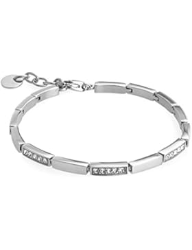 Esprit Damen-Armband Edelstahl rhodiniert Zirkonia weiß Rundschliff 18 cm - ESBR11222A180