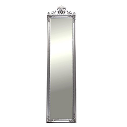 PRACHTVOLLER STANDSPIEGEL „OLIVIA“ | 180 cm, antik silber, mit Krone | Barock Rahmen - 2