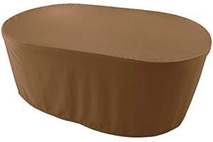 KaufPirat Premium Funda para Muebles de Jardín Ovalado 200x110x75 cm Impermeable Funda para Muebles de jardín Funda para Mesa de jardín Funda Protectora 900 D 500 gr ml 6000 mm Impermeable Marrón