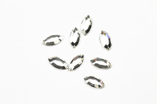 Swarovski Crystals Navette Flat Back Article 2200 - Small Pack-Crystal Clear-8 X 4Mm-8