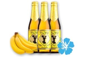 6 x DjuDju-Banana-Bier/DjuDju-Bananen-Bier Exotisches Afrikanisches Fruchtbier-Biermischgetränk Das ideale Geschenk. Gebraut nach einem uralten Rezept aus Ghana
