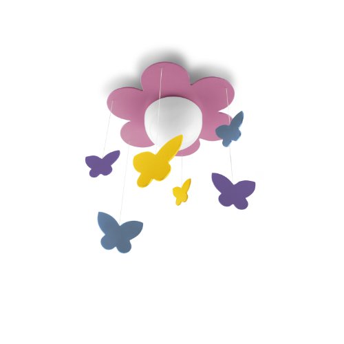 Philips myKidsroom Deckenleuchte Meria mit Schmetterlings-Mobile, 15, W, Rosa, 15W, Holz - 2