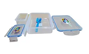 Multipurpose Lunch Box with Seal LID for PREVENTING Oil Leakage Best for School/Offices (TRANSPERENT)