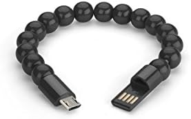 Bead Bracelet Charging Cable Data Cable with Micro USB Port suitable for Android Galaxy S7, S7 Edge, HTC, Nokia, Huawei, Sony, etc beige black