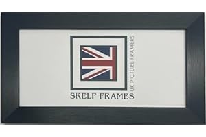 Skelf Frames 22 x 6 Inches Panoramic Picture Photo Frame in Brushed Black Wood with Glass Hand Made in Yorkshire (Multiple Styles and Sizes)