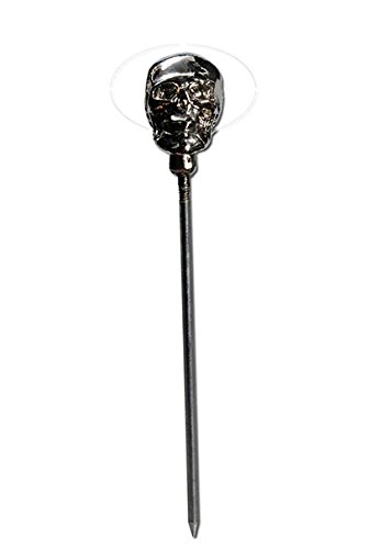 Black Leaf Stahlpinsel mit Spitze für Pfeifensiebe – Reinigungstool für Bongs – PatchouliWorld (Skull) - 2