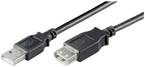 Wentronic USB 2.0 Verlängerung (A-Stecker auf A-Buchse) schwarz 1,8m