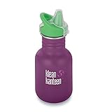 botella termica klean kanteen Con tapa deportiva Klean Kanteen Botella, Acero Inoxidable, Winter Plum, 4.4 cm