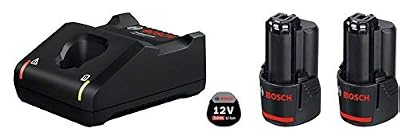 Bosch Starterkit 12 Volt/ 2 Stück Akkus und Ladegerät 1600A019RD GAL12V-40 Kit de démarrage sans Fil 12 V / 2 Batteries 3,0 Ah et Chargeur, Bleu