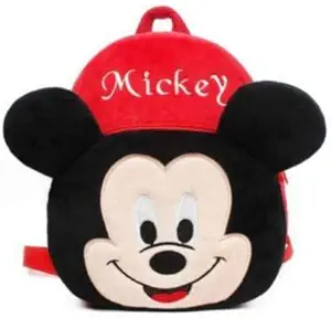 KTANDSONS Soft Material School Bag for Kids Plush Backpack Cartoon Toy | Childrens Gifts Boy/Girl/Baby/Decor School Bag for Kids(Age 2 to 6 Year) (Micky)(Black) - 16 Inch