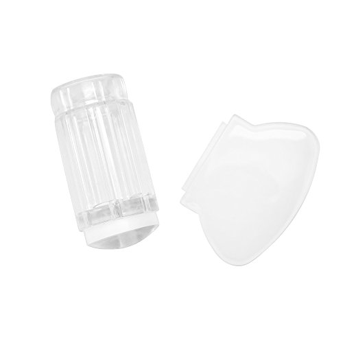 SelfTek 2.8cm Nail Art Transparent Stamping DIY Image Plate Manicure Print Tool With Scraper (Clear)