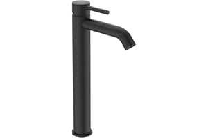 Ideal Standard - Ceraline, Miscelatore monocomando alto per lavabo da appoggio su piano, Nero seta