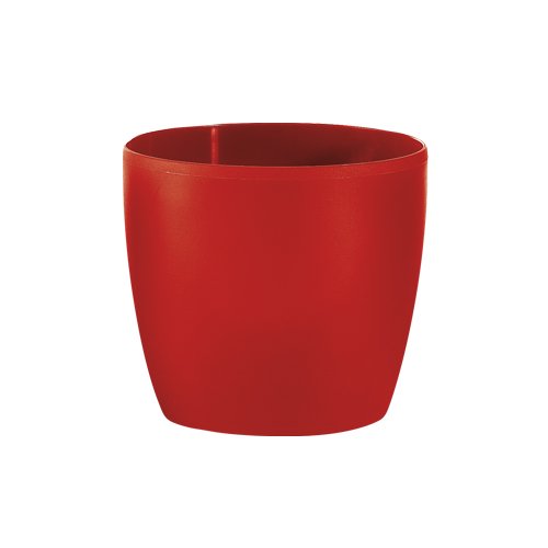 Urban&RuralMadeira Luxy' - 2x Contemporary, plastic plant pot with high shine finish - (Red - 22x20cm)