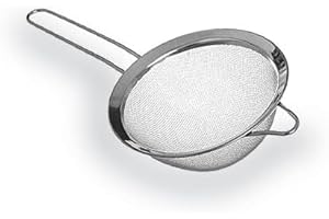 BRICOMIRAS Colino da cucina in acciaio inox con manico a scelta da 8 cm a 20 cm. Colino a maglia fine per olio, pasta, riso, ecc. Colatoi da cucina in acciaio inox maglia fine (22 cm)
