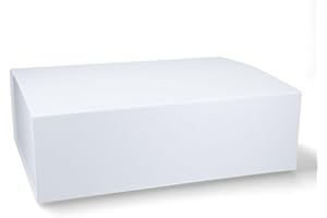 ideas in boxes Premium Geschenkbox mit Deckel, faltbar, Geschenkkarton, Magnetbox, Geschenkverpackung für Weihnachten & Geburtstag, Magnetfaltbox, Weiß matt, 38x28x12cm
