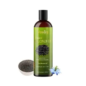 Vasara Premium Cold Pressed Kalonji Oil - Black Seed Oil (Nigella Sativa) - For Hair, Skincare and Boosting Immunity - 100% Pure and Virgin Grade - 100ml
