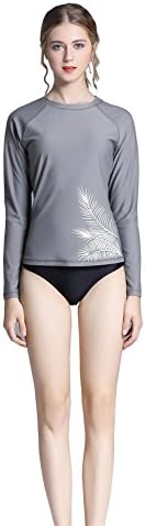 Women's Long-Sleeve Rashguard UPF 50+ Swimwear Rash Guard Athletic Tops