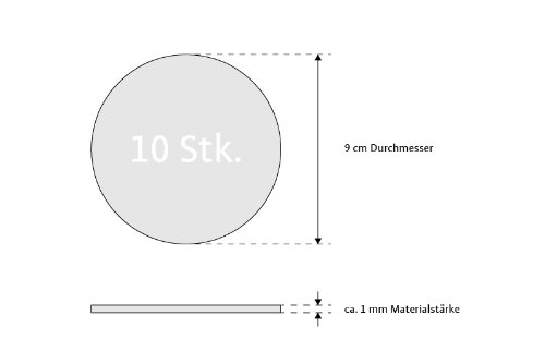 10 Stk. Premium Anti-Rutsch-Aufkleber für Duschen und Badewannen, rund 9 cm (ø), transparent, selbstklebend – der geniale Rutschschutz - 5