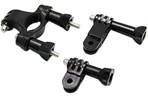 Goliton® Support de Guidon de Moto Sport avec Bras pivotant à 3 Voies pour GoPro Hero4/3+/3/2/1- Max pour 4 cm de diamètre - Noir