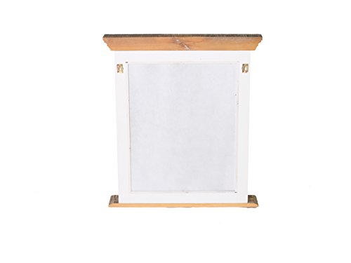 Woodkings® Spiegel 80x70cm Manila Echtholz Pinie natur rustikal und MDF weiß Badspiegel Wandspiegel mit Ablage Badmöbel Badezimmermöbel - 4