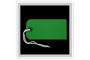 STATIONERY GEEKS 50 Green Strung Tags 120 x 60 mm String Tie On Parcel