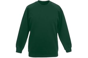 STYLO ONLINE Kids Sweatshirt Boys Girls Back to School Fleece Plain Jumper Childrens Unisex Crew Round Neck Pullover Uniform Top Lightweight PE Sweat Shirt