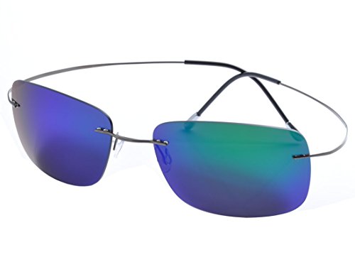 Preisvergleich Produktbild DEDING Titan Randlose polarisierte Sonnenbrillen (grau frame)