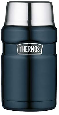 Thermos Alimentaire Isotherme en Acier Inoxydable, Acier Inoxydable, Bleu, 9,3 x 9,3 x 18,5 cm