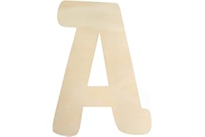 LONGAN CRAFT Large Wooden Letters 12 Inch, Unfinished 30cm Wooden Letter A for Crafts Children's Names Capital Alphabet 5mm Thick Wood Letters for Nursery Decor Wall Art Hanging Home Painting