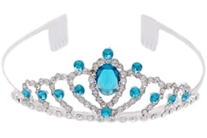 LEEMASING Kid Girl Prinzessin Prom Krone Strass Kristall Hochzeit Party für Geburtstag Prom Pageant Halloween Kostüm Cosplay (hellblau)