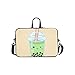 Price comparison product image Cute Boba Green Tea Drink Pattern Briefcase Laptop Bag Messenger Shoulder Work Bag Crossbody Handbag For Business Travelling
