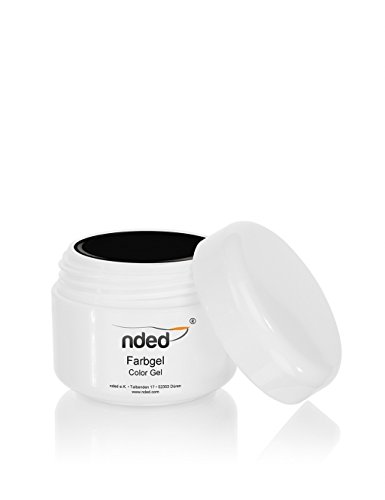 NDED UV-Farbgel - Professionelles Color-Gel PURE für Nagelstudios, Straight Black, mittelviskos, schwarz, 5 ml, UV geeignet, säurefrei